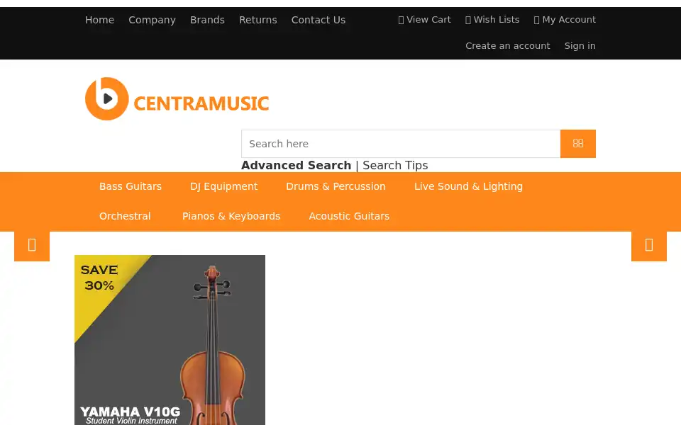 Screenshot of centramusic.com