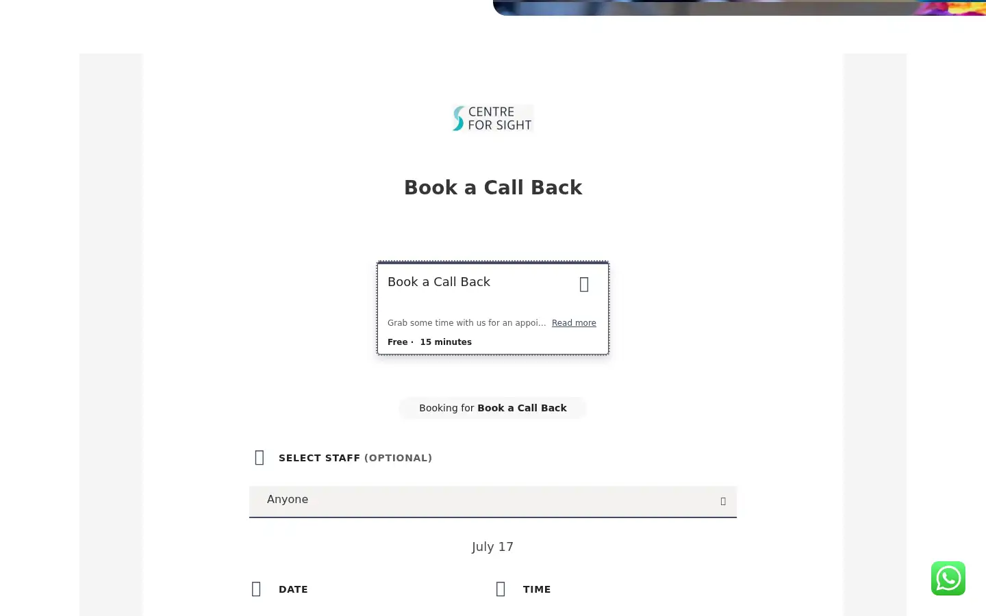 Screenshot of centreforsight.com