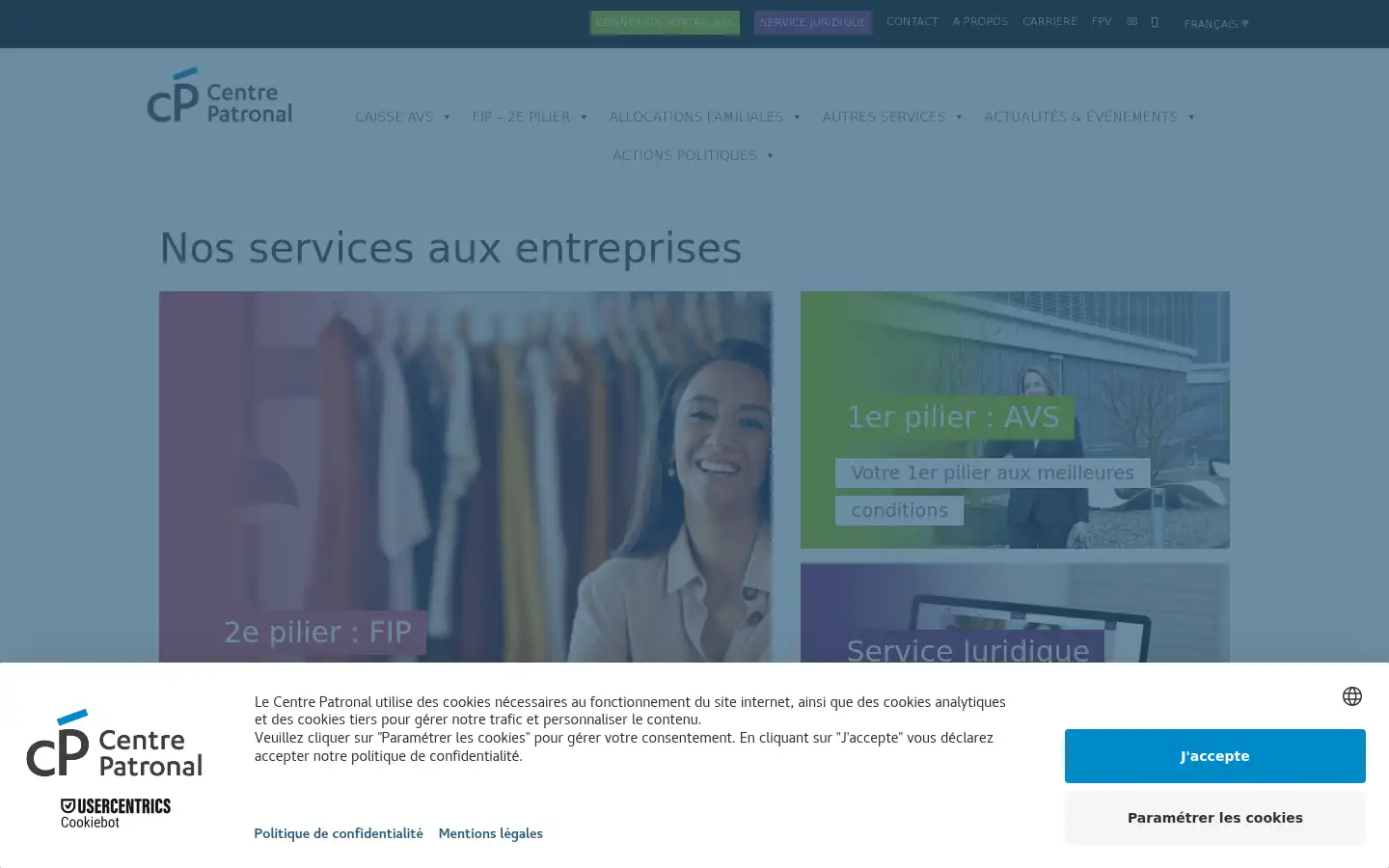 Screenshot of centrepatronal.ch