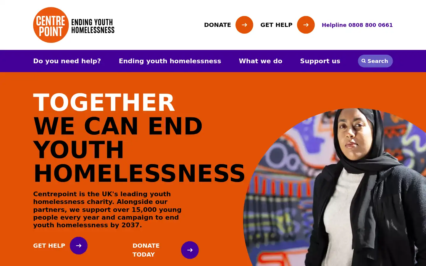 Screenshot of centrepoint.org.uk