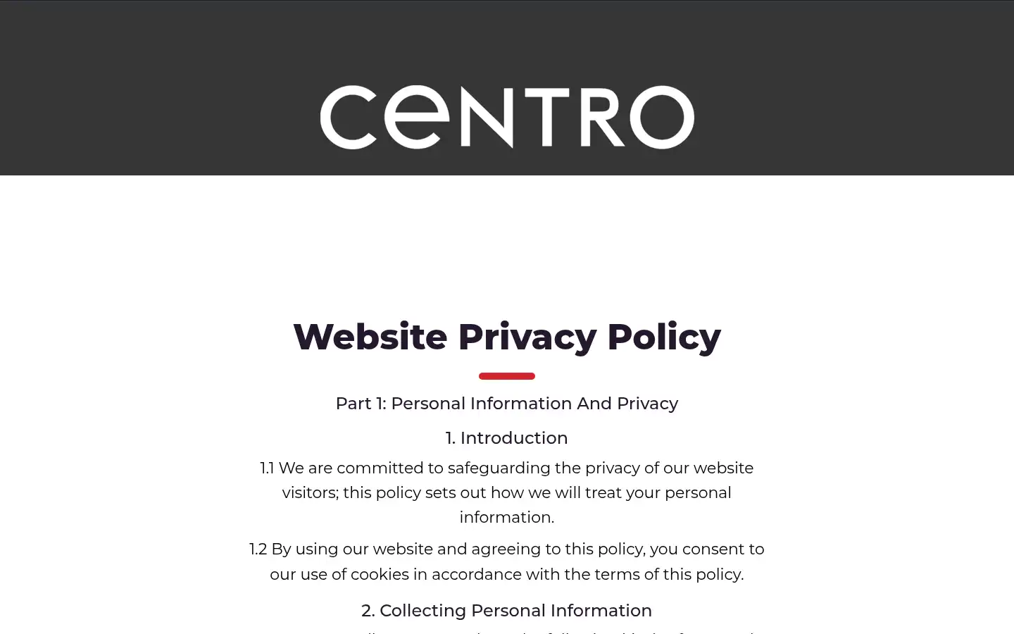Screenshot of centro.plc.uk