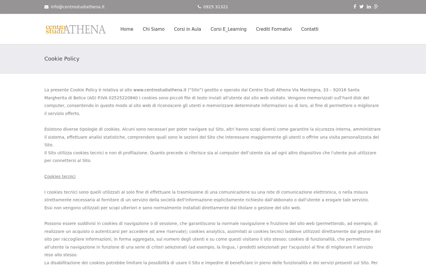 Screenshot of centrostudiathena.it