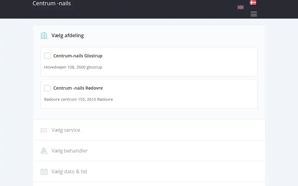 Screenshot of centrum-nails.dk