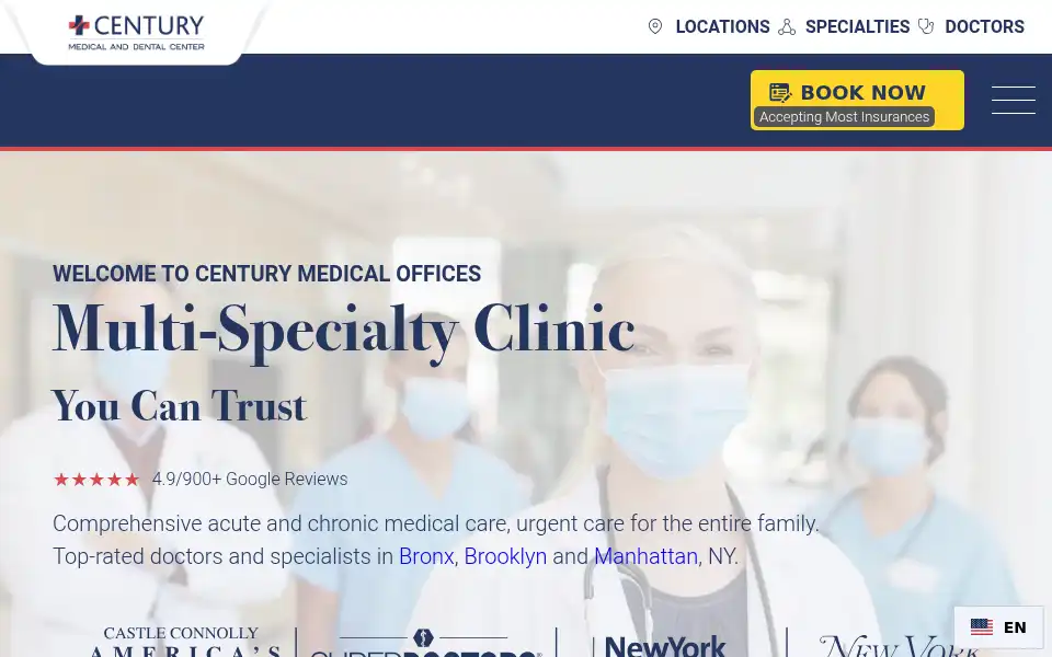 Screenshot of centurymedicaldental.com