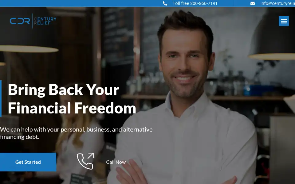 Screenshot of centuryrelief.com