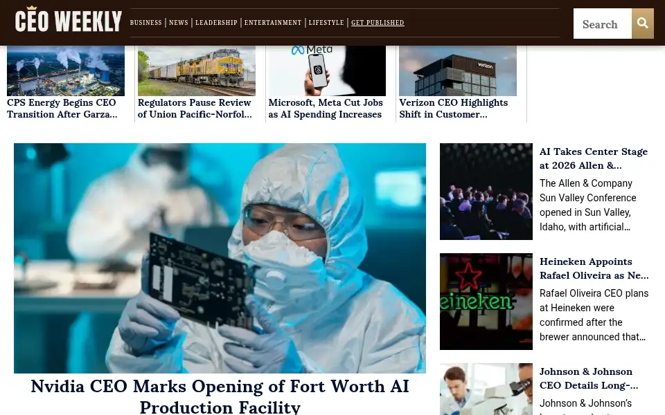 Screenshot of ceoweekly.com