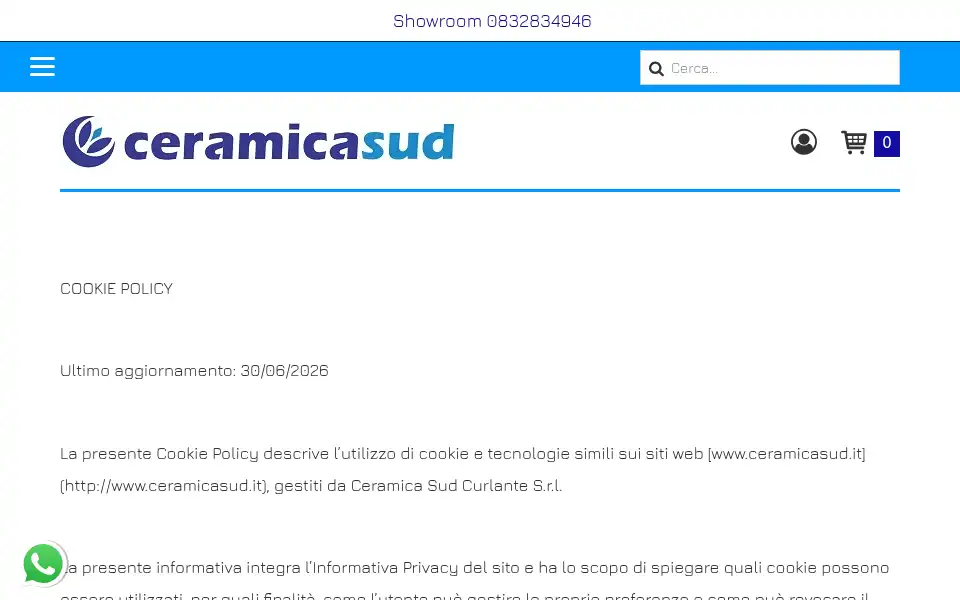Screenshot of ceramicasud.it