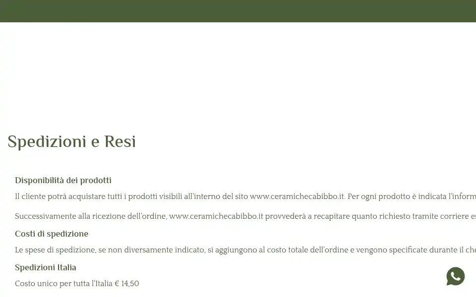 Screenshot of ceramichecabibbo.it