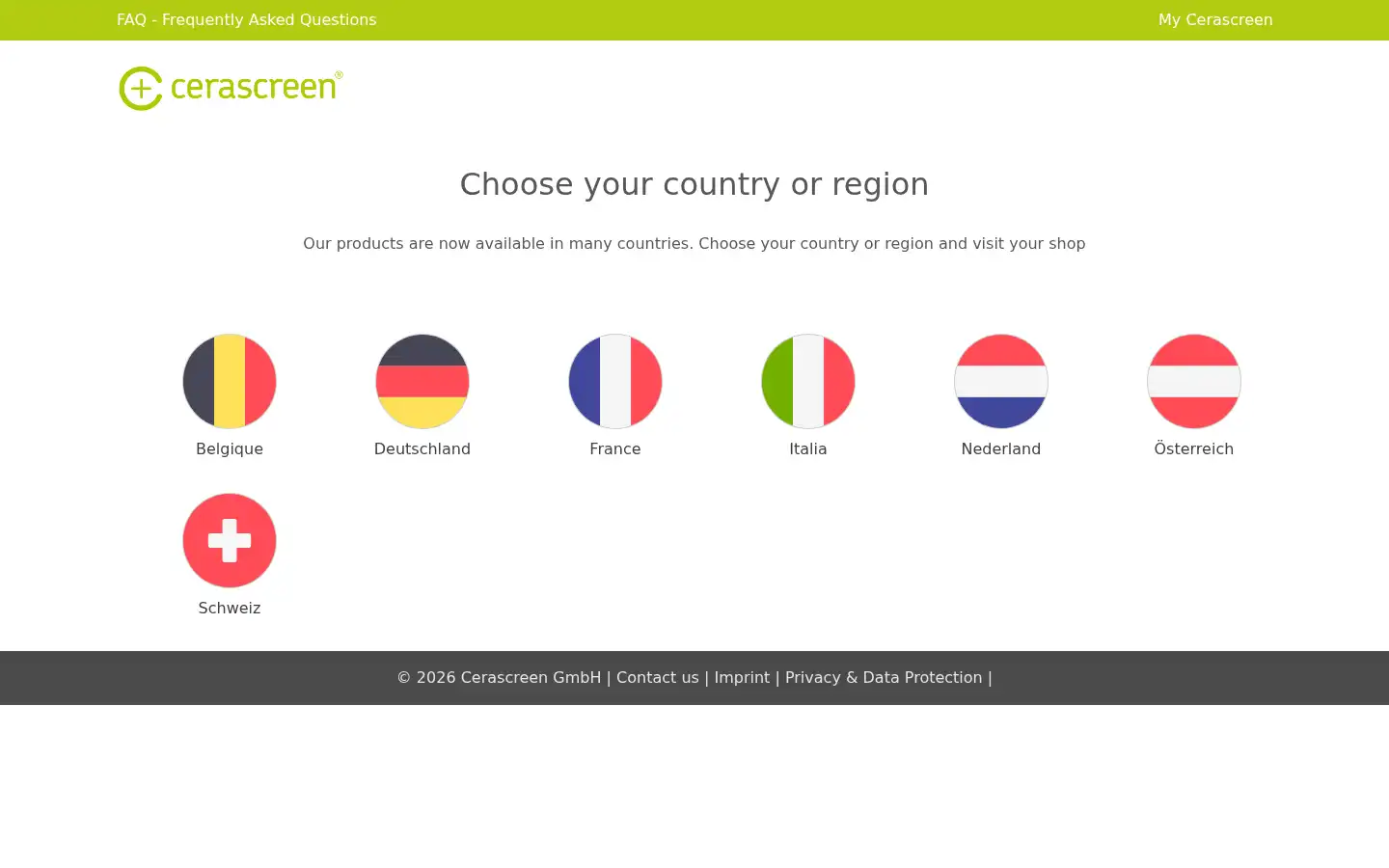 Screenshot of cerascreen.co.uk