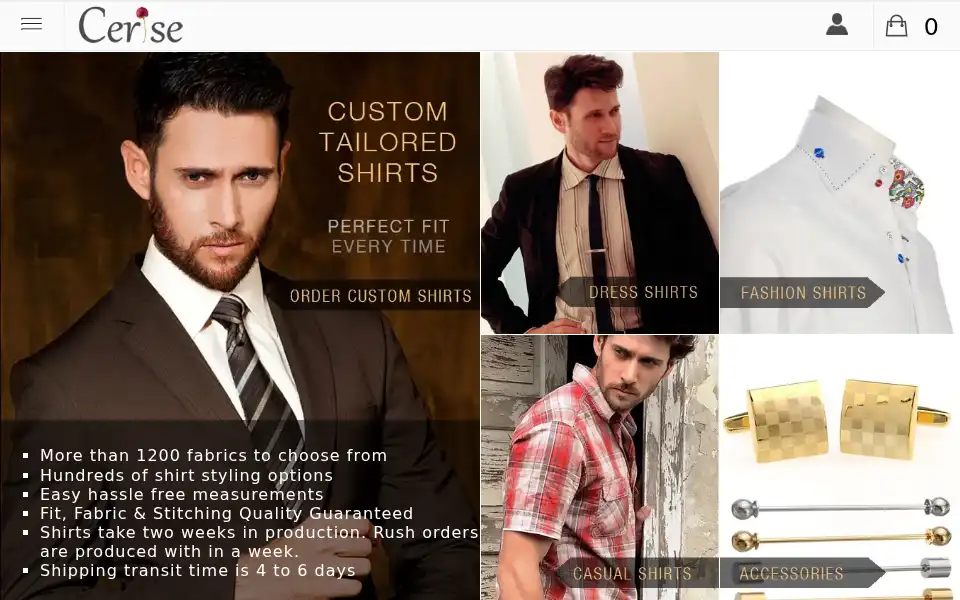 Screenshot of ceriseshirts.com