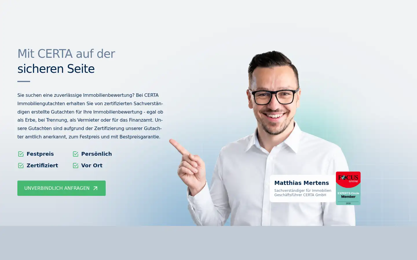 Screenshot of certa-gutachten.de