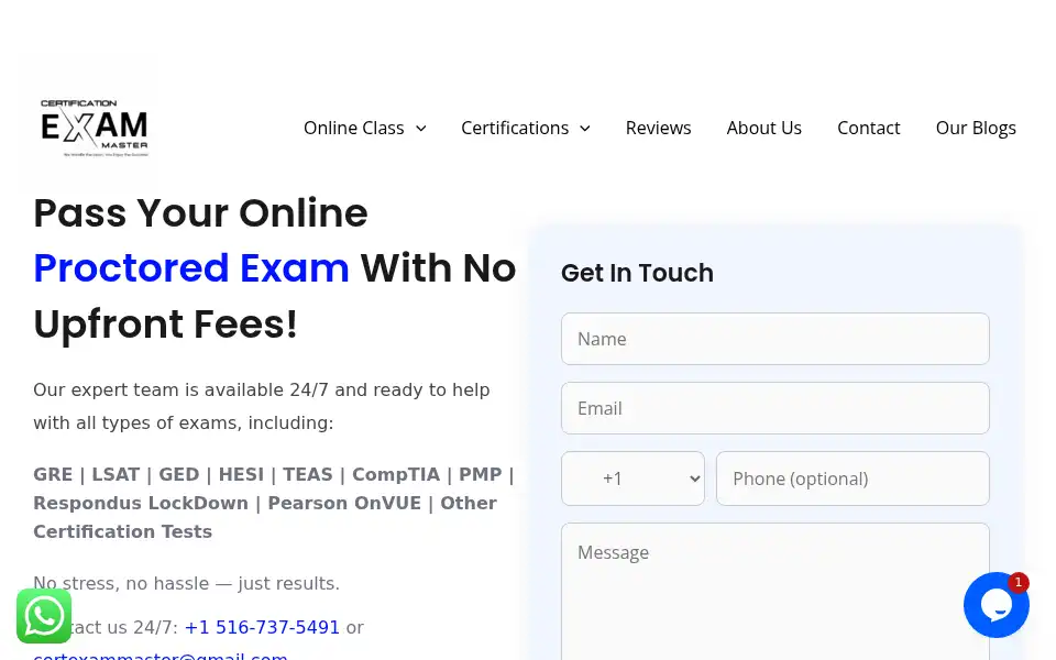 Screenshot of certificationexammaster.com