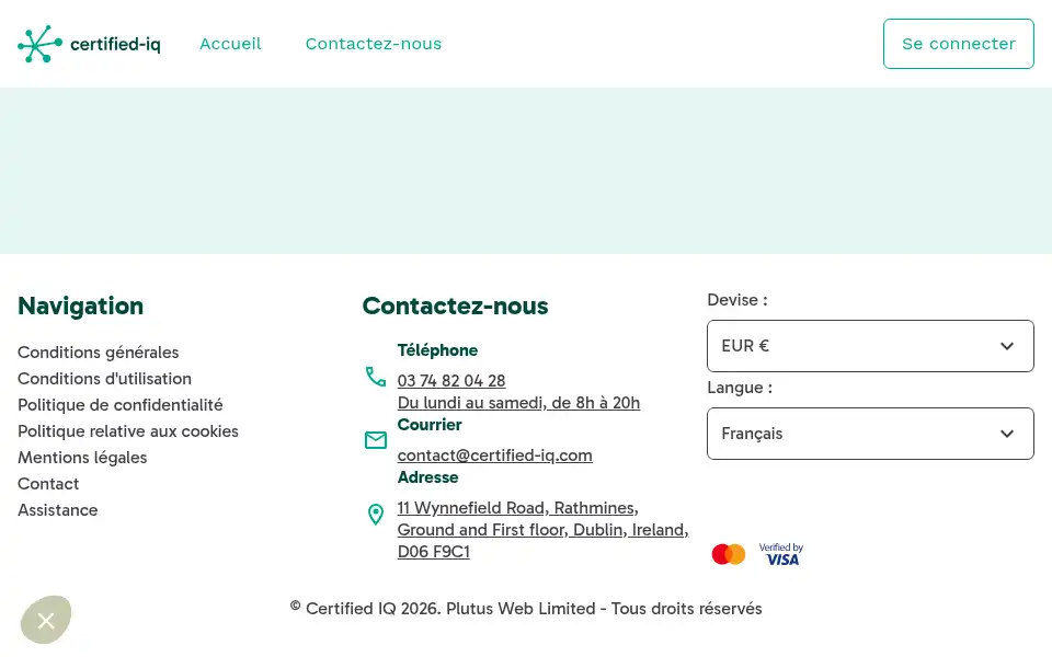 Screenshot of certified-iq.com