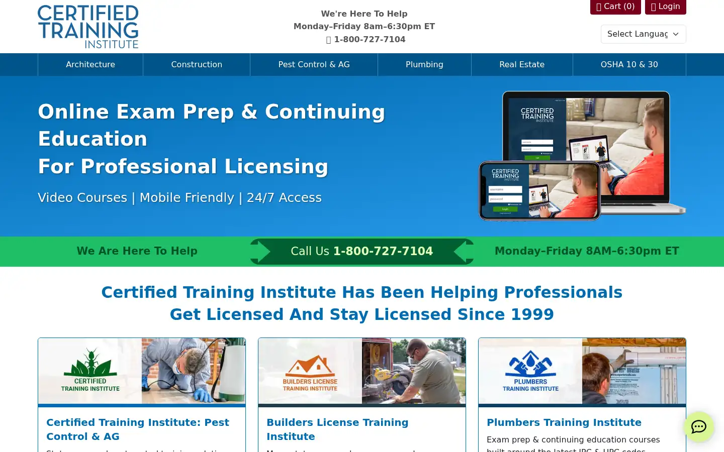 Screenshot of certifiedtraininginstitute.com