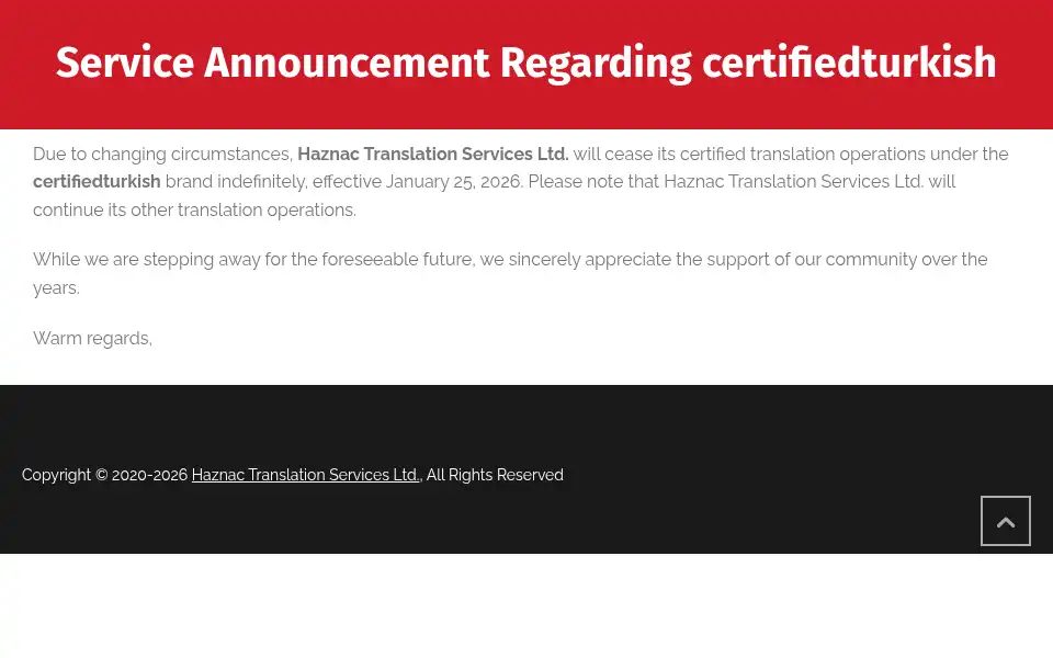 Screenshot of certifiedturkish.ca