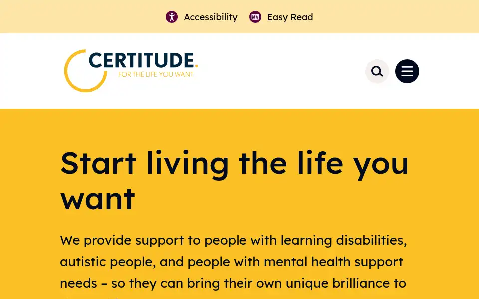 Screenshot of certitude.org.uk