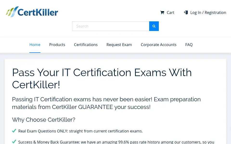 Screenshot of certkiller.com