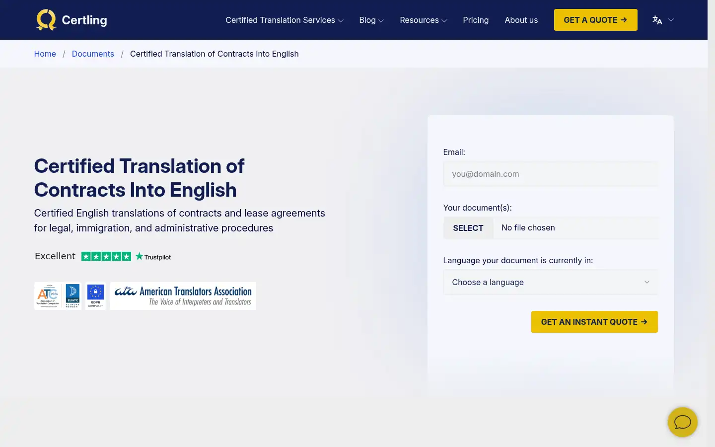 Screenshot of certling.com