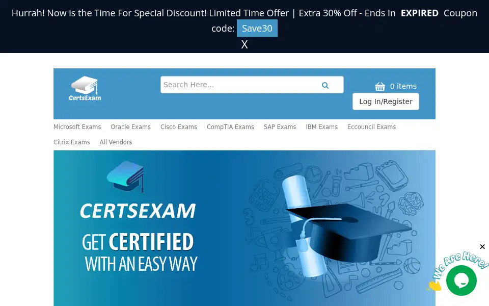 Screenshot of certsexam.com