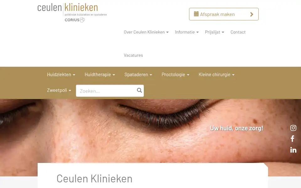 Screenshot of ceulenklinieken.nl