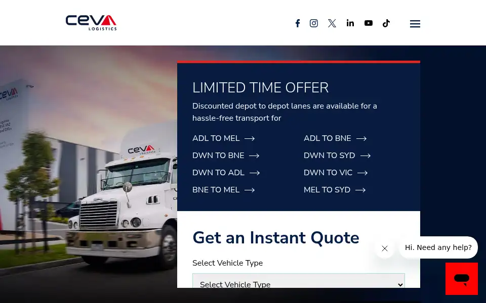 Screenshot of cevacarcarrying.com.au