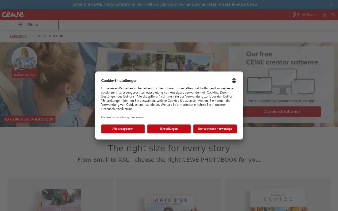 Screenshot of cewe.ch