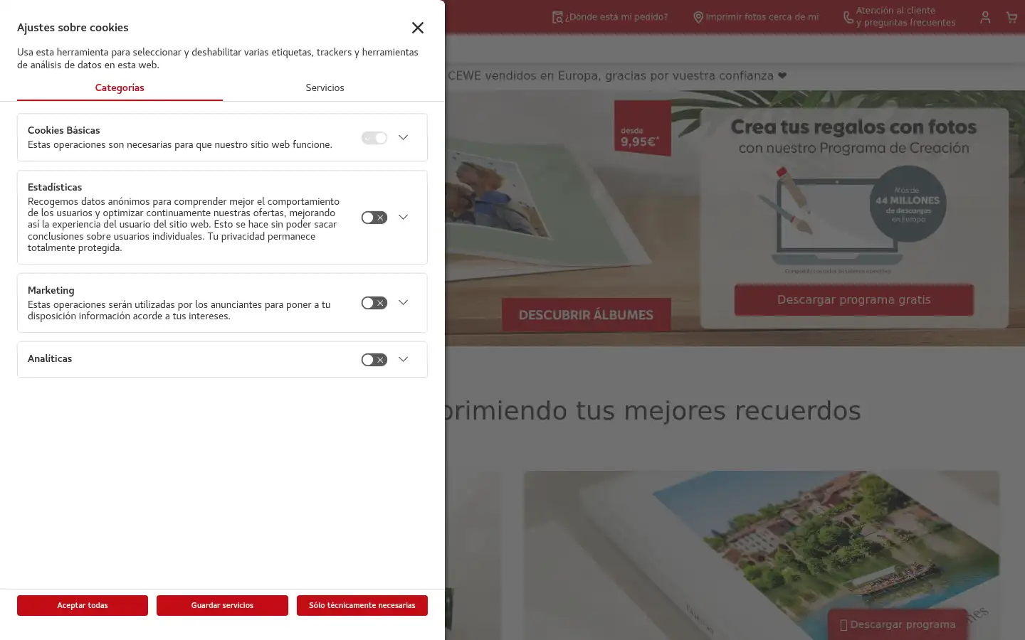 Screenshot of cewe.es