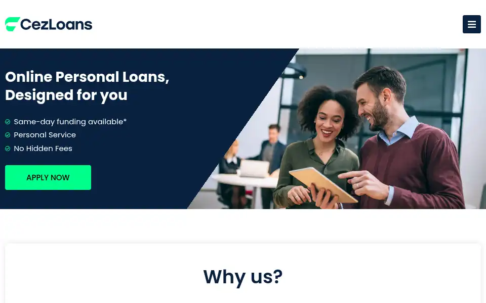 Screenshot of cezloans.com