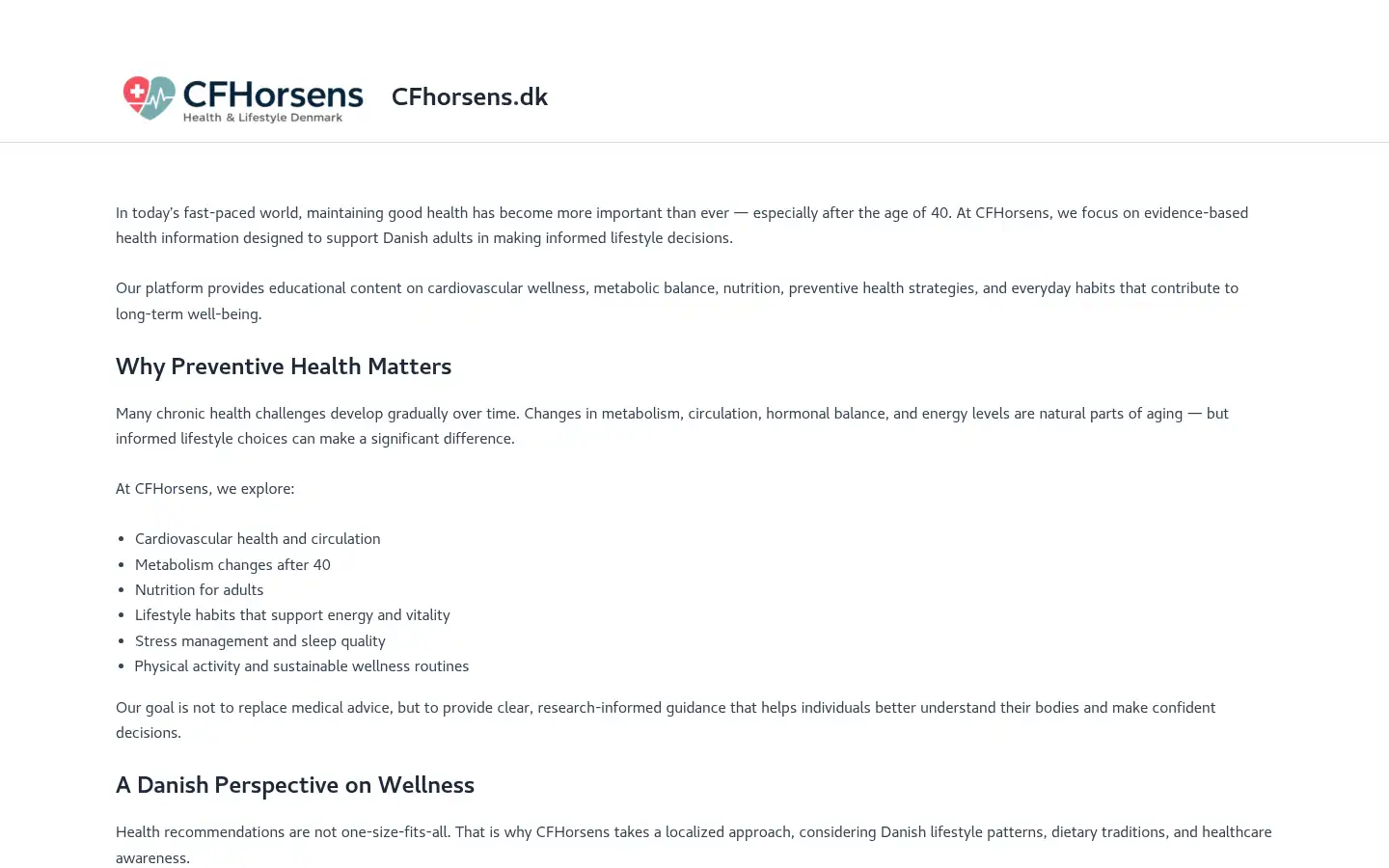 Screenshot of cfhorsens.dk