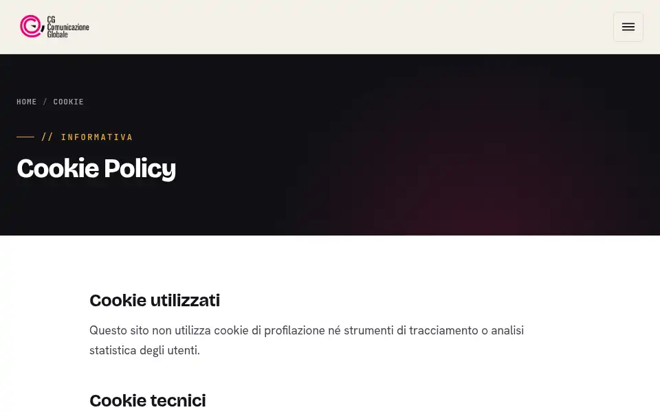Screenshot of cgcomunicazioneglobale.com