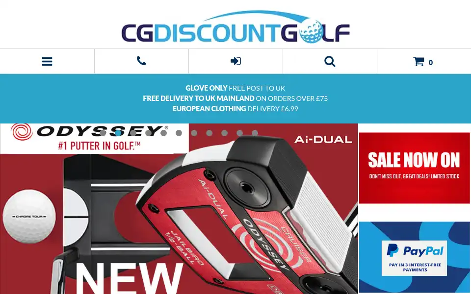Screenshot of cgdiscountgolf.co.uk