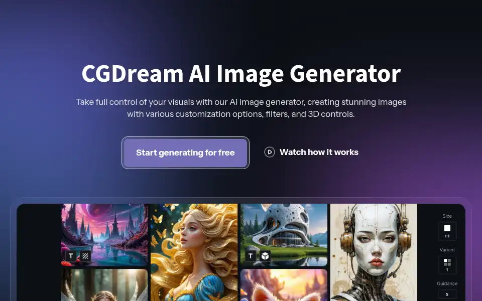 Screenshot of cgdream.ai