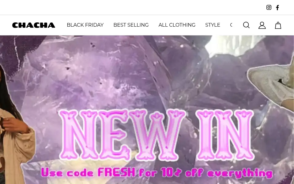 Screenshot of chachashops.com