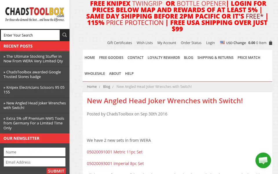 Screenshot of chadstoolbox.com