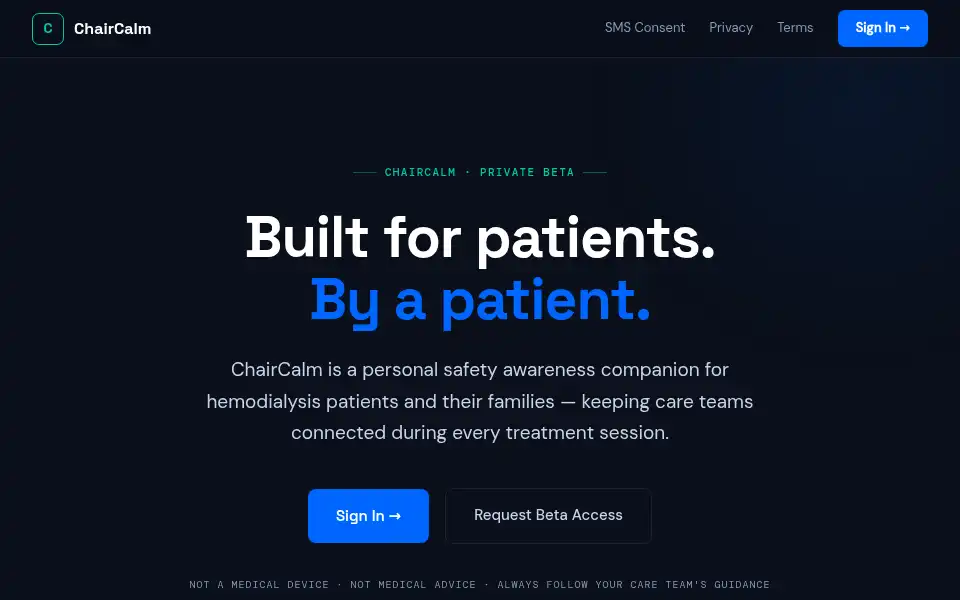Screenshot of chaircalm.com