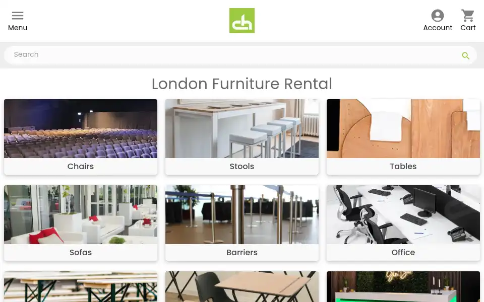 Screenshot of chairhire.co.uk