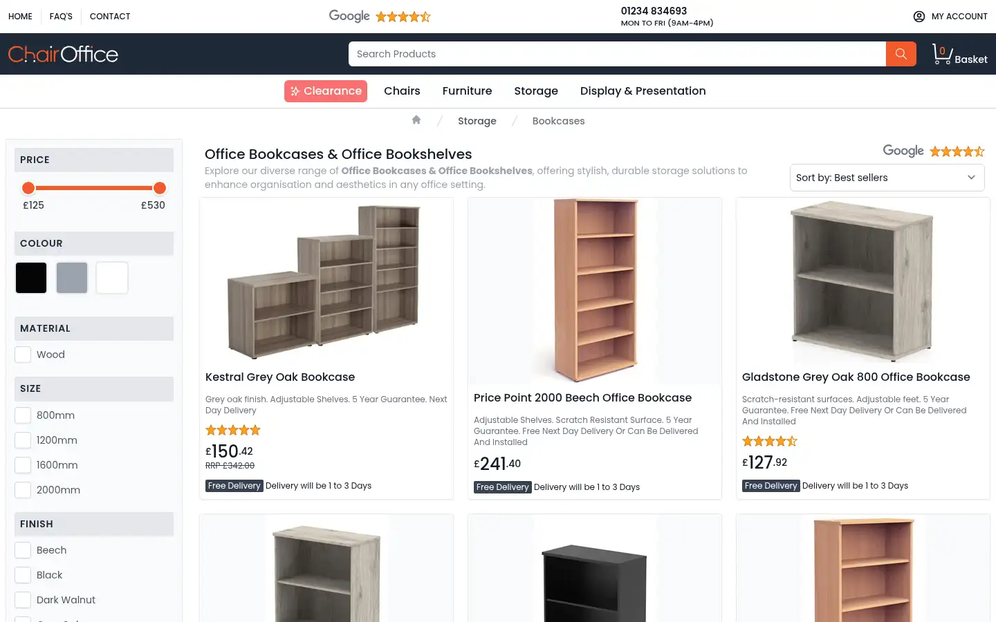 Screenshot of chairoffice.co.uk