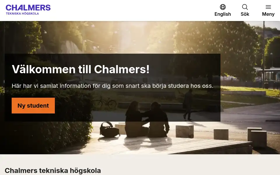 Screenshot of chalmers.se
