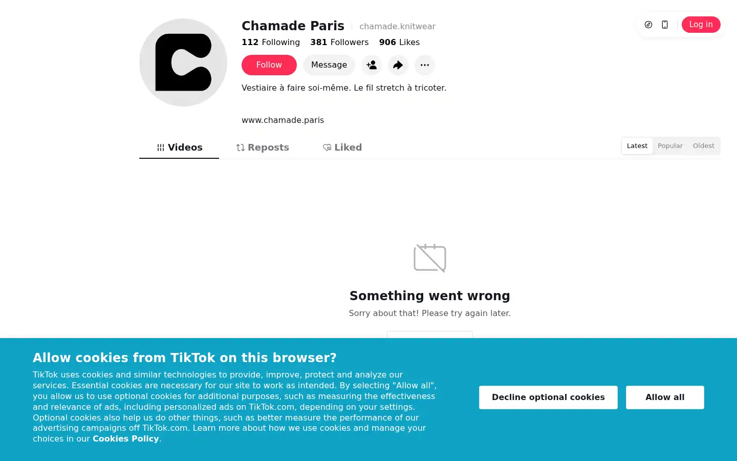 Screenshot of chamade.paris