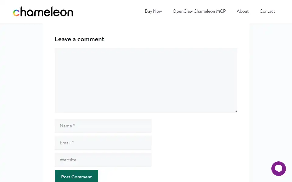 Screenshot of chameleonmode.com