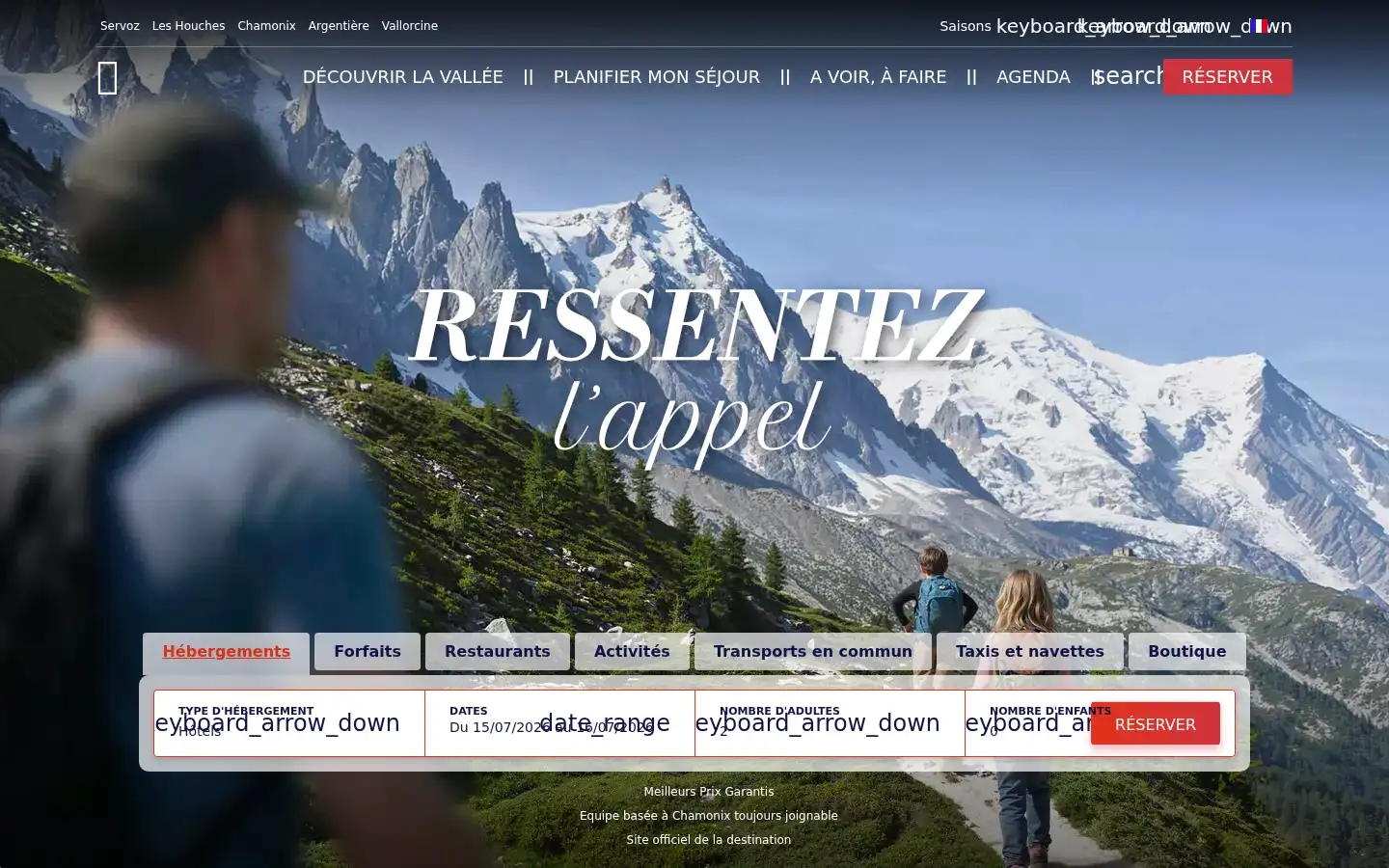 Screenshot of chamonix.com