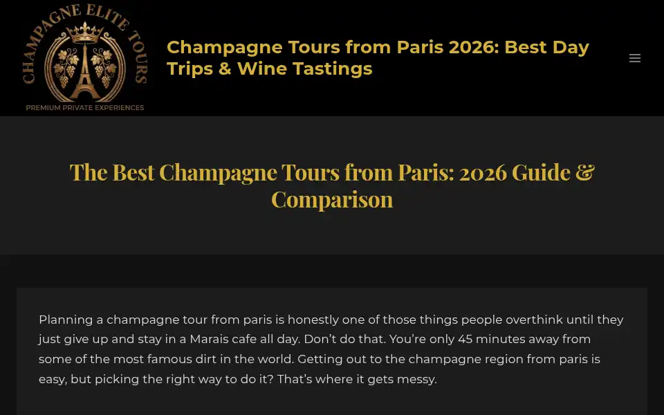 Screenshot of champagnetoursparis.com