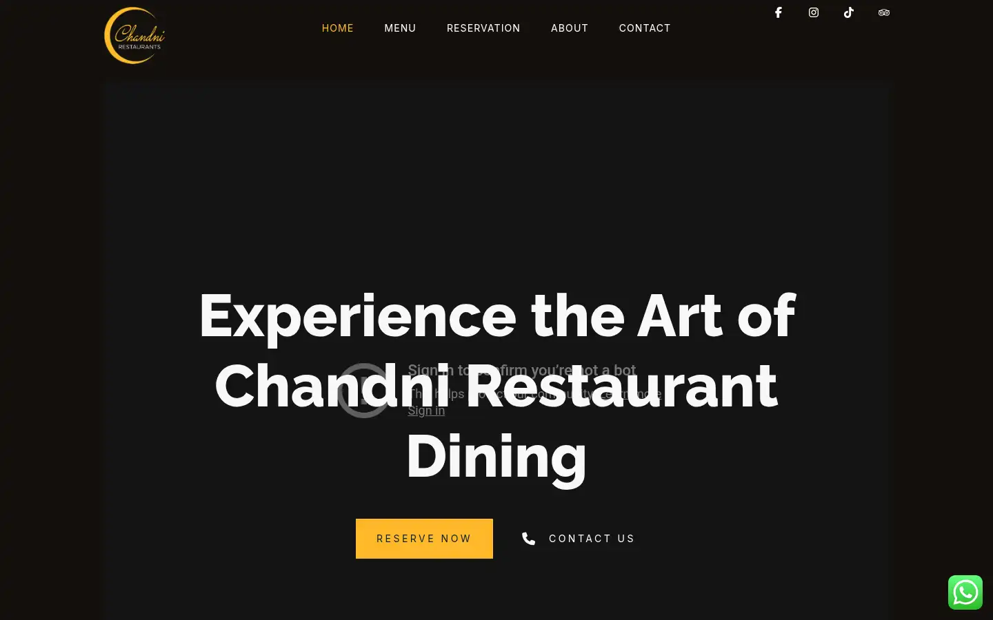 Screenshot of chandnirestaurants.co.uk