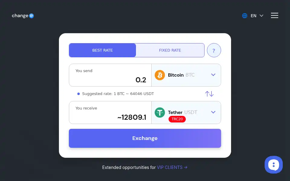 Screenshot of changee.com