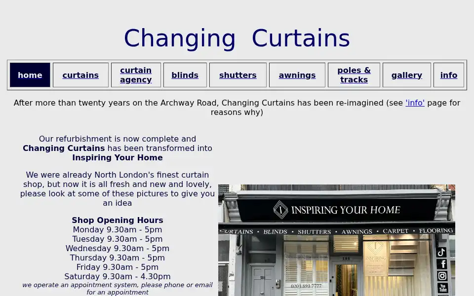 Screenshot of changingcurtains.co.uk