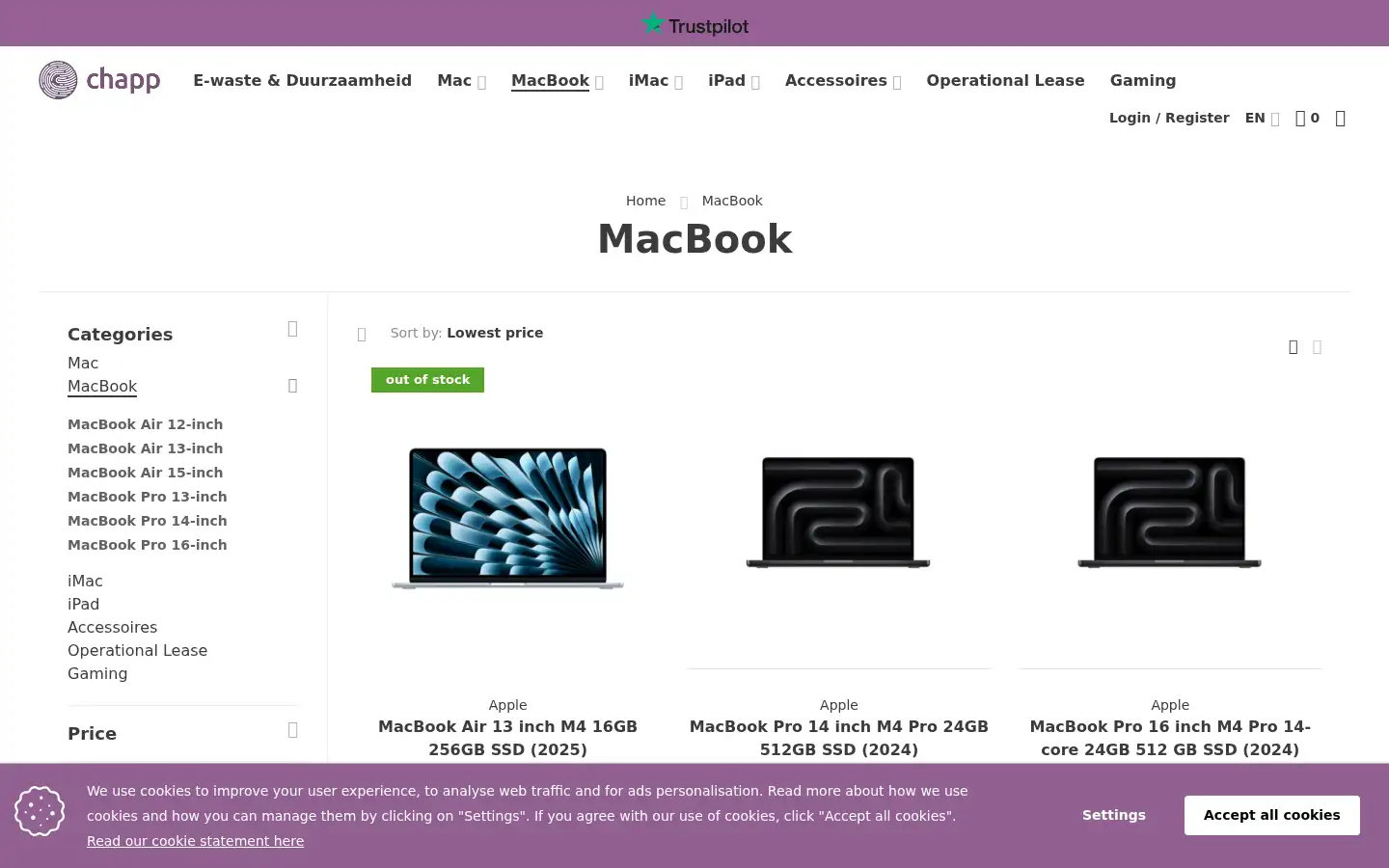 Screenshot of chapp.store