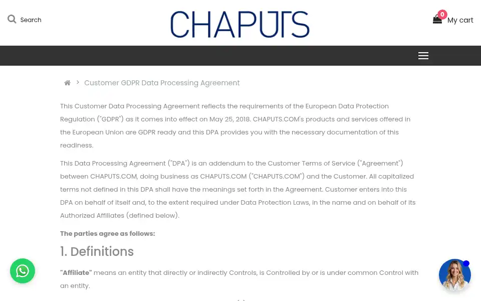 Screenshot of chaputs.com