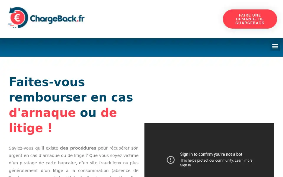 Screenshot of chargeback.fr