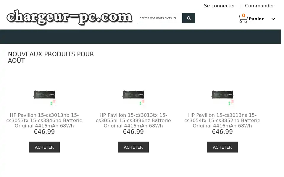 Screenshot of chargeur-pc.com