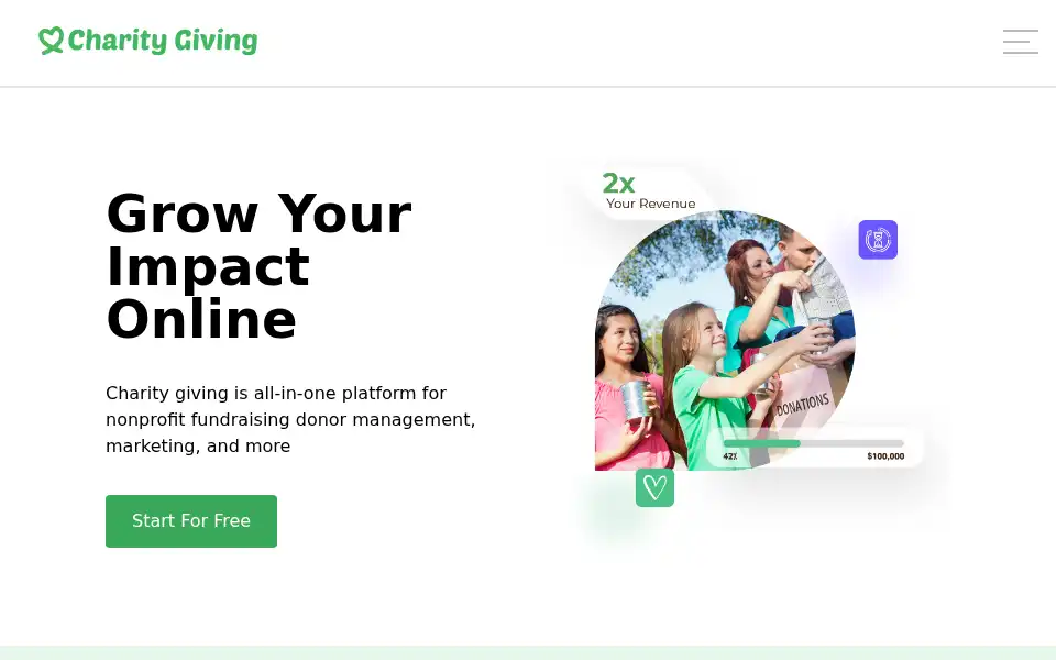 Screenshot of charitygiving.net